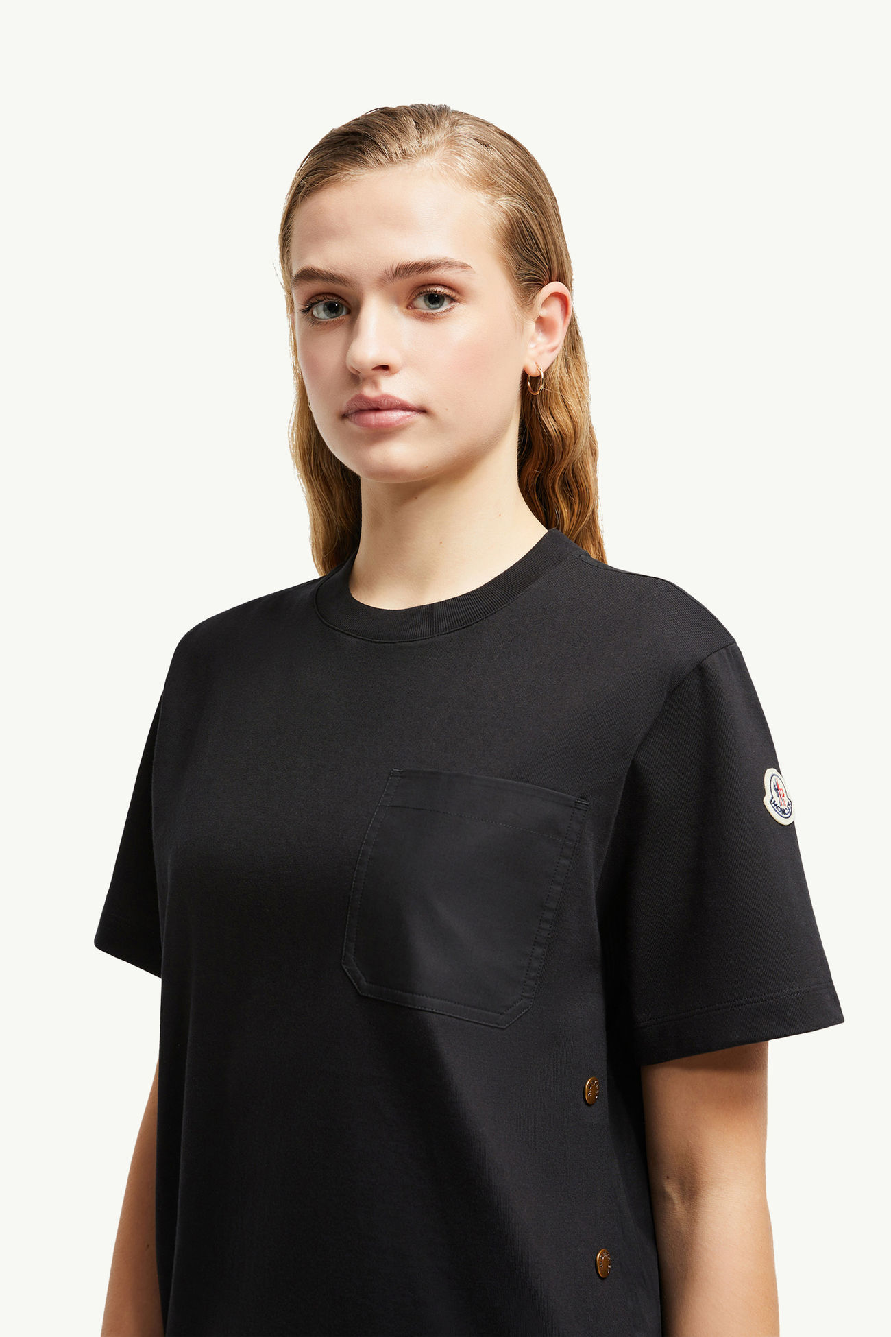 T-shirt in cotone con tasca Donna Nero Moncler 1