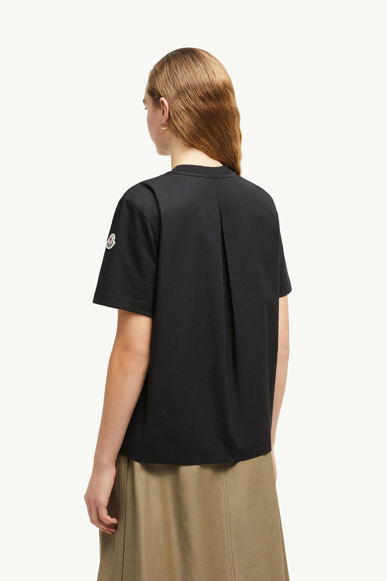 Camiseta de algodón con bolsillo Mujer Negro Moncler 4