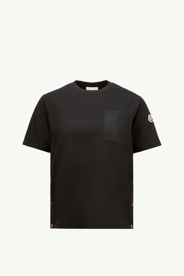 Cotton T-Shirt with Pocket Women Black Moncler 2