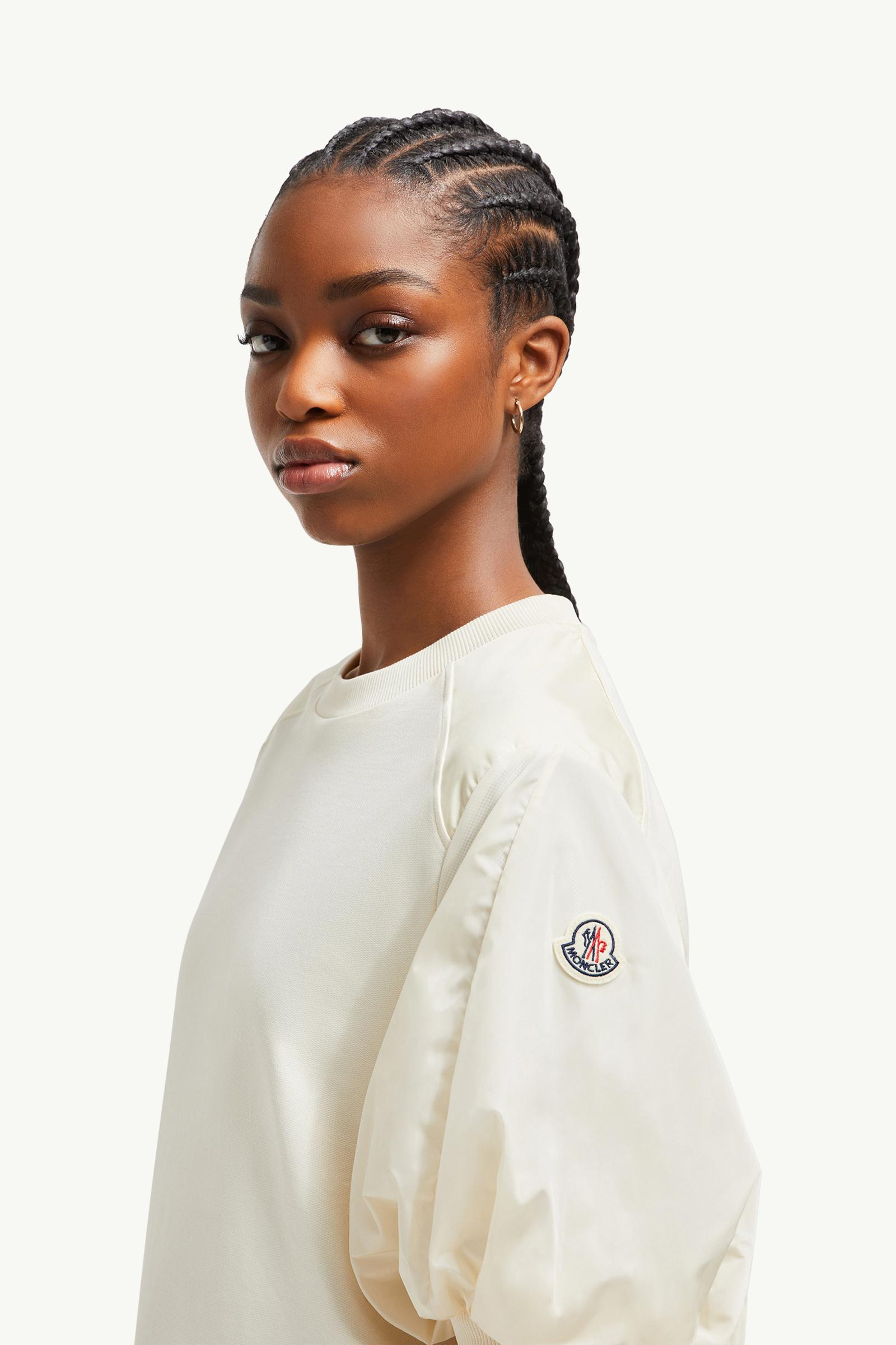 T-shirt en coton à manches bouffantes Femmes Blanc Moncler 1