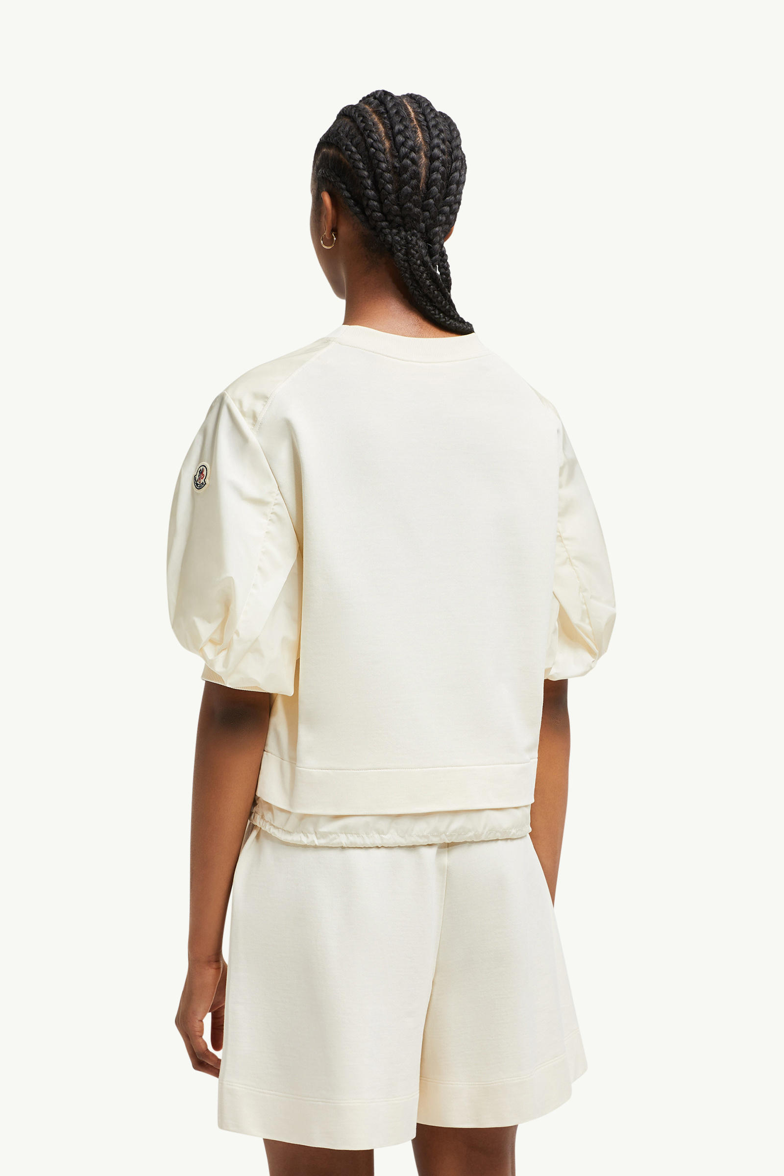 T-shirt en coton à manches bouffantes Femmes Blanc Moncler 4