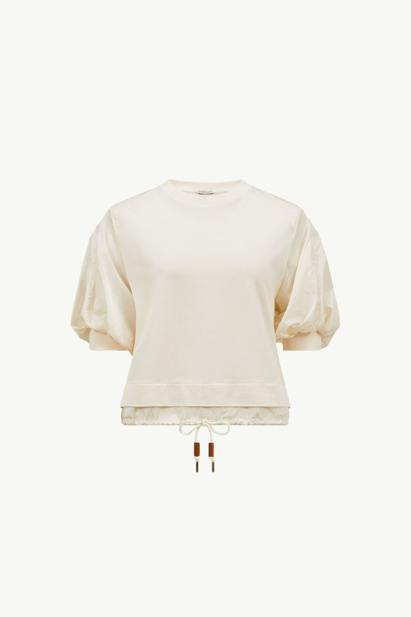 T-shirt en coton à manches bouffantes Femmes Blanc Moncler 2