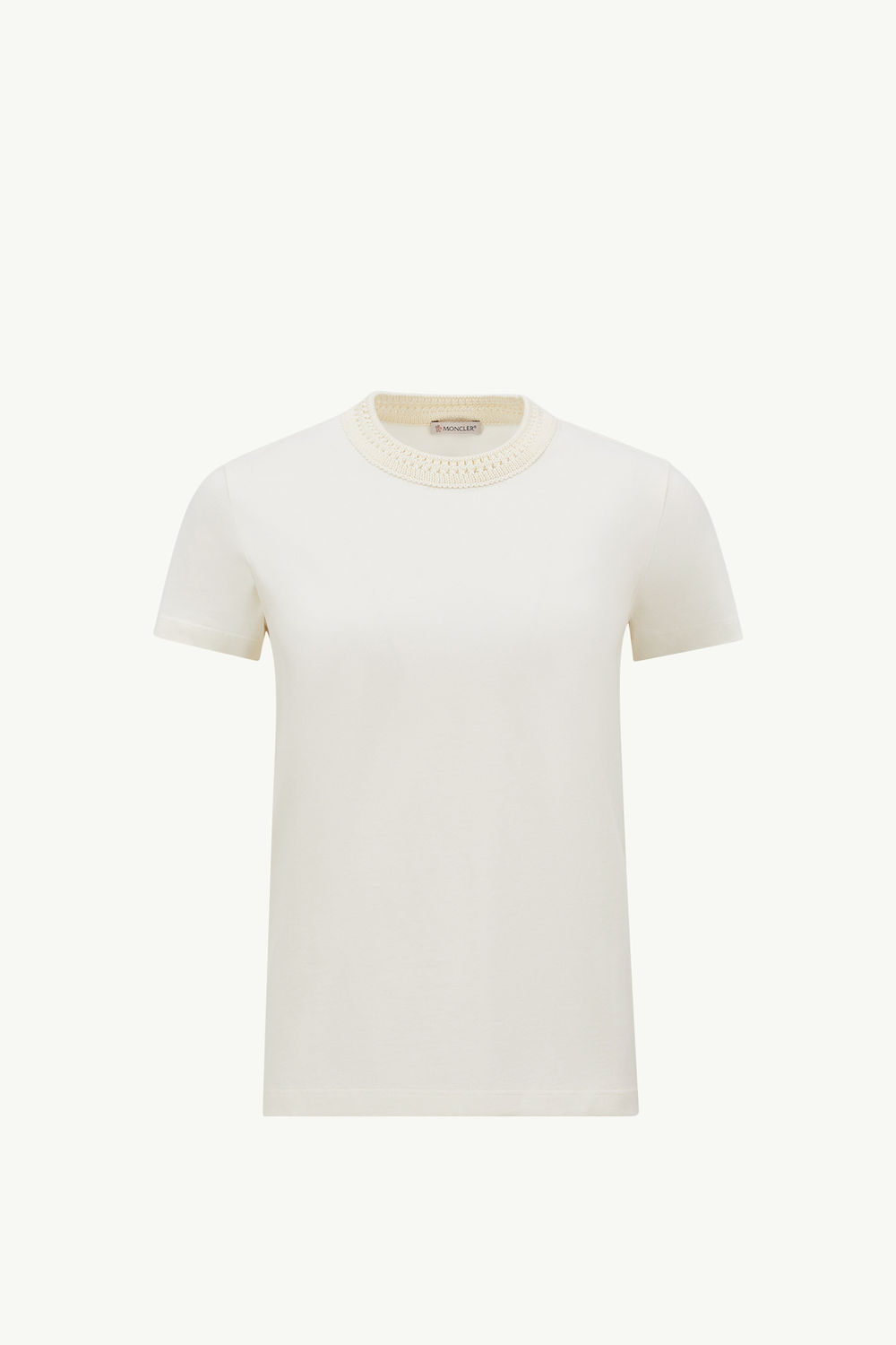 Crochet Accent Cotton T-Shirt Women White Moncler 2