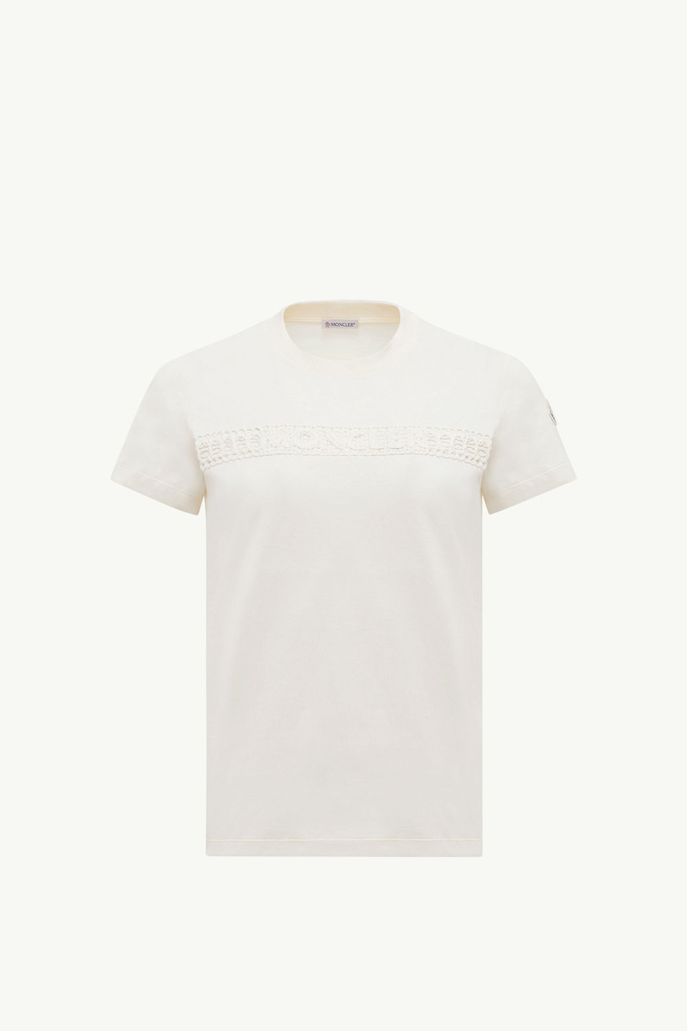 T-shirt en coton à logo brodé Femmes Blanc Moncler 2