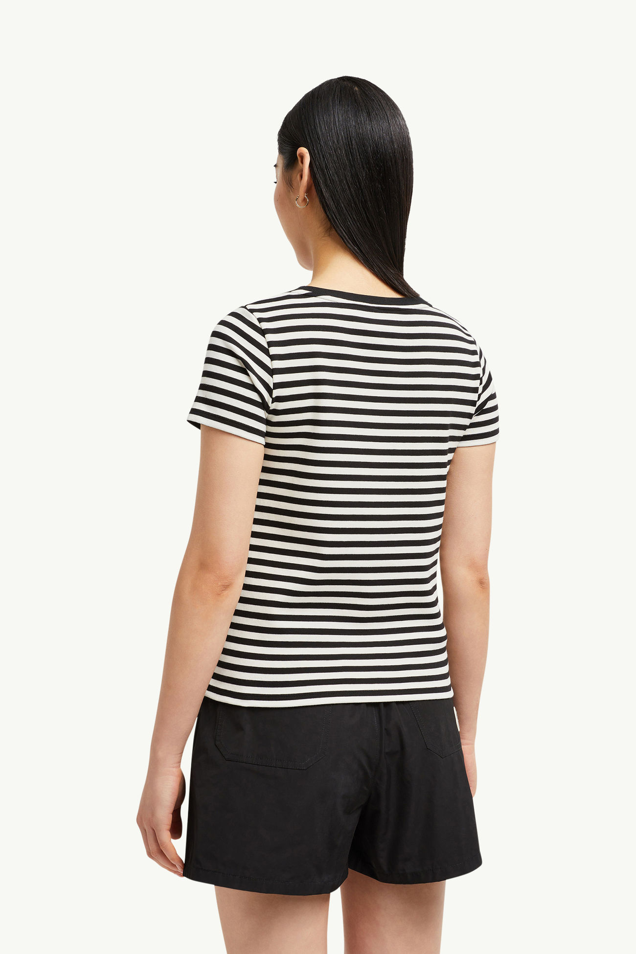 스트라이프 코튼 티셔츠 여성 블루 & 화이트 Moncler 4