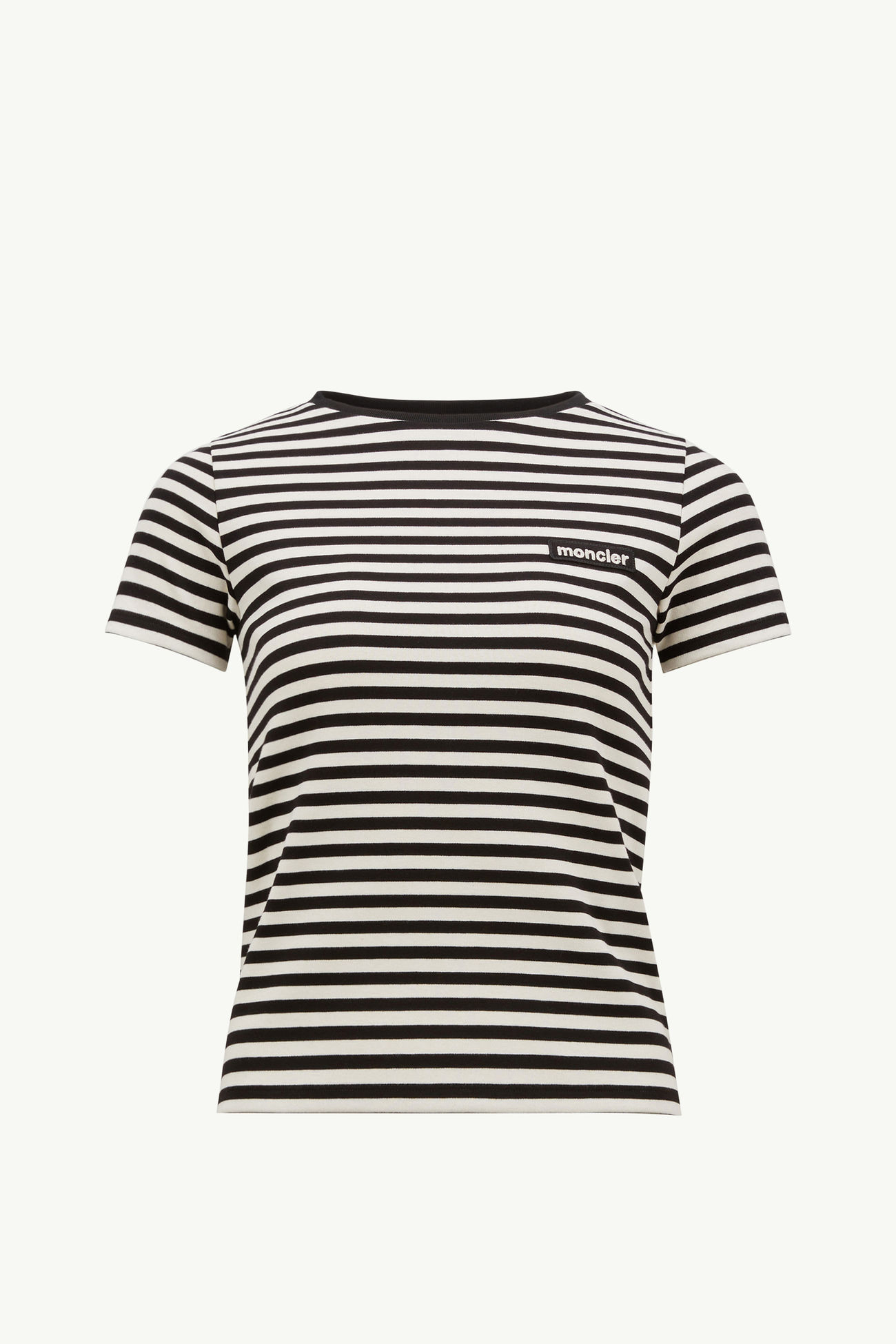 Striped Cotton T-Shirt Women Blue & White Moncler 2