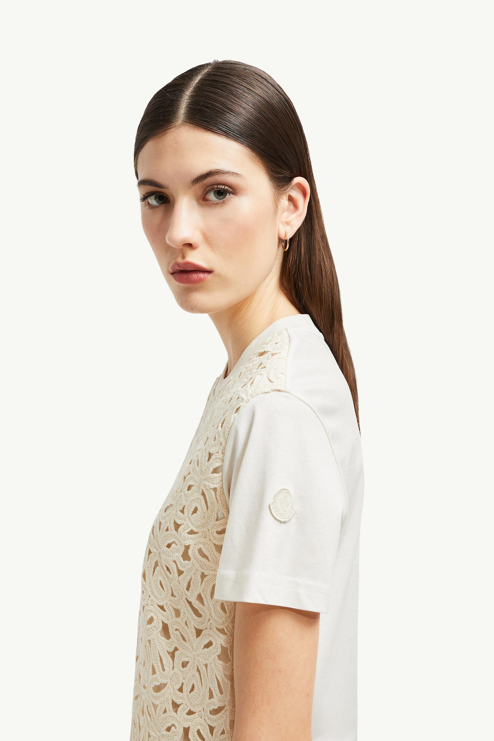 Macramé Cotton T-Shirt Women White Moncler 1