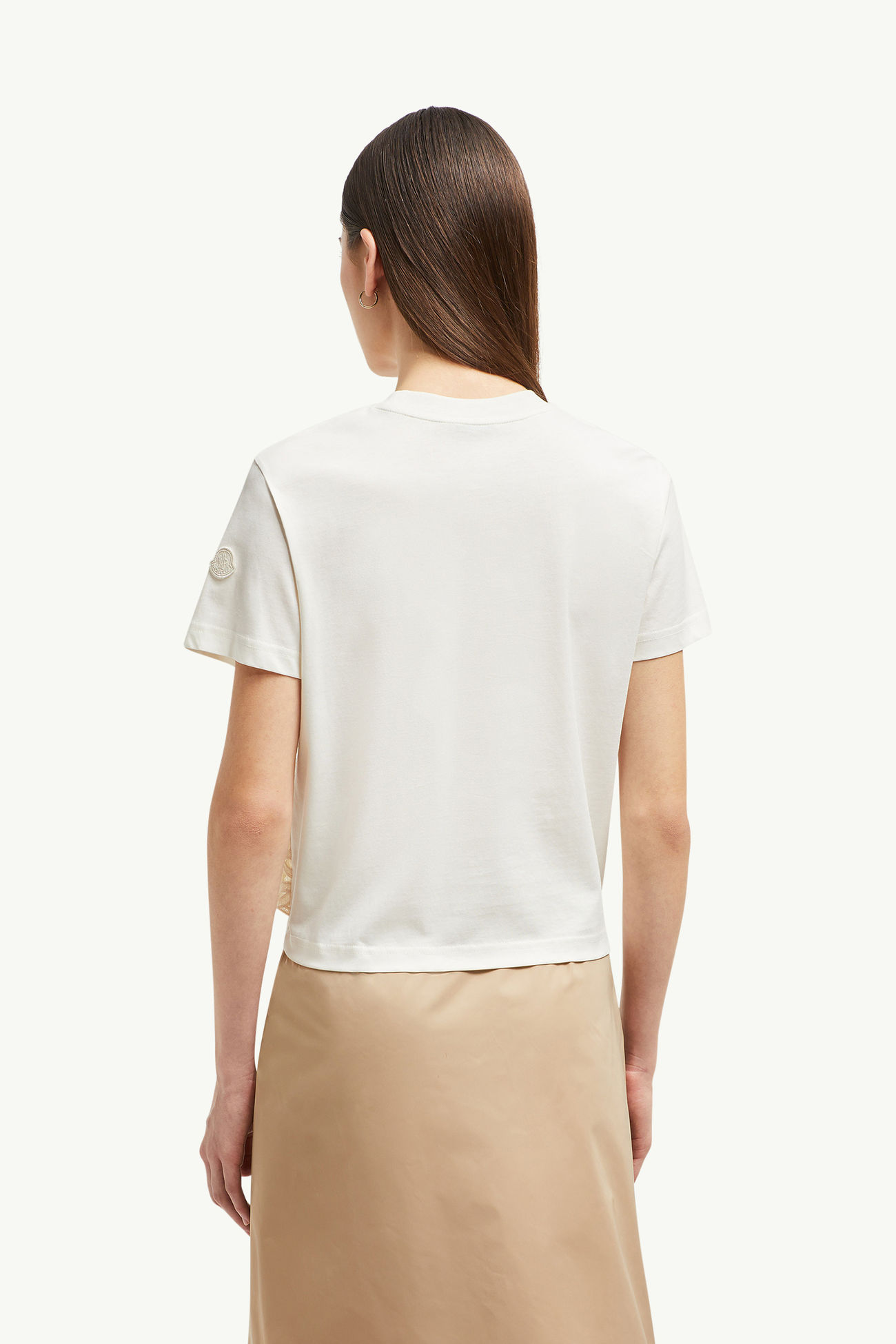Camiseta de algodón con macramé Mujer Blanco Moncler 4