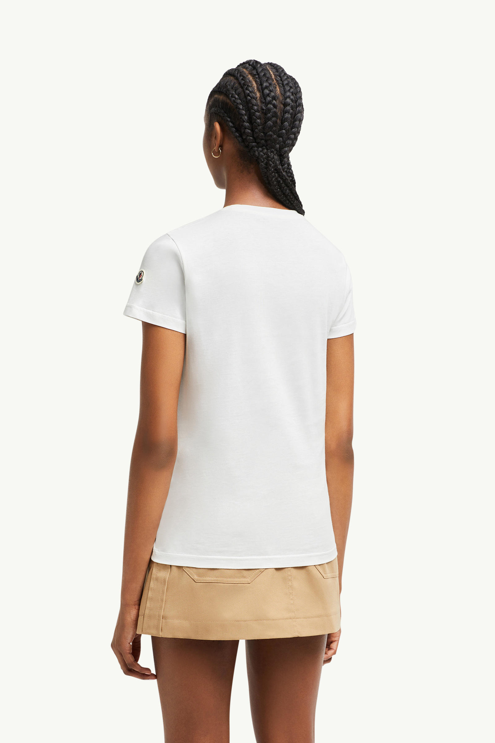 Logo Patch Cotton Jersey T-Shirt Women Off White Moncler 4