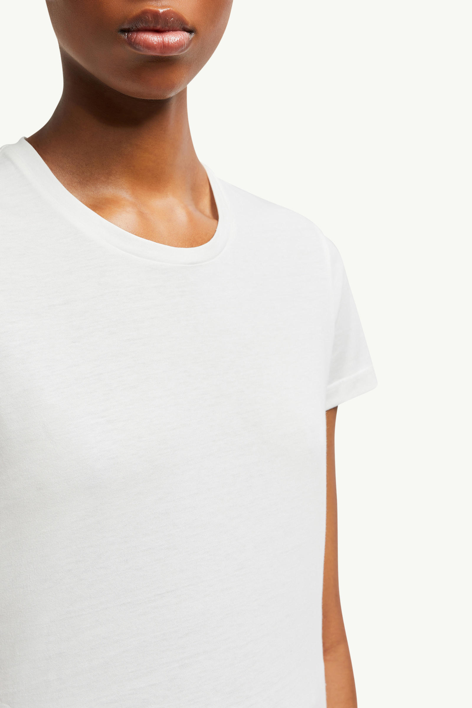 Logo Patch Cotton Jersey T-Shirt Women Off White Moncler 5