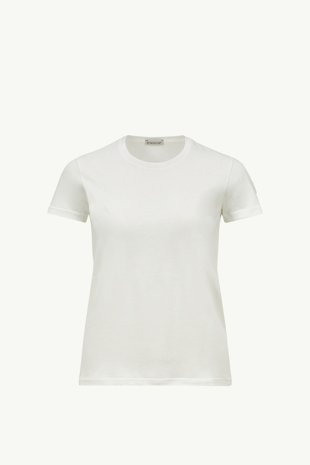 Logo Patch Cotton Jersey T-Shirt Women Off White Moncler 2