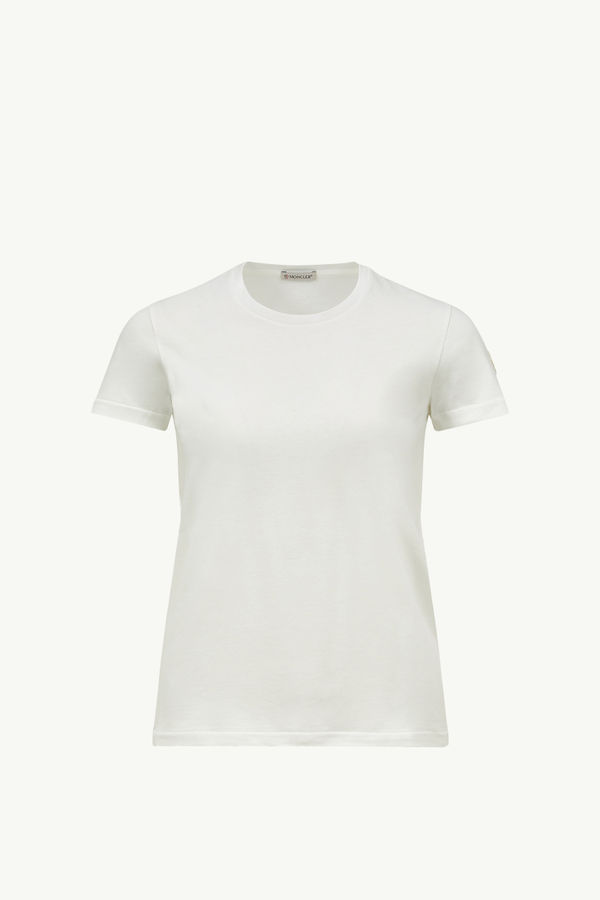 Logo Patch Cotton Jersey T-Shirt Women Off White Moncler 2