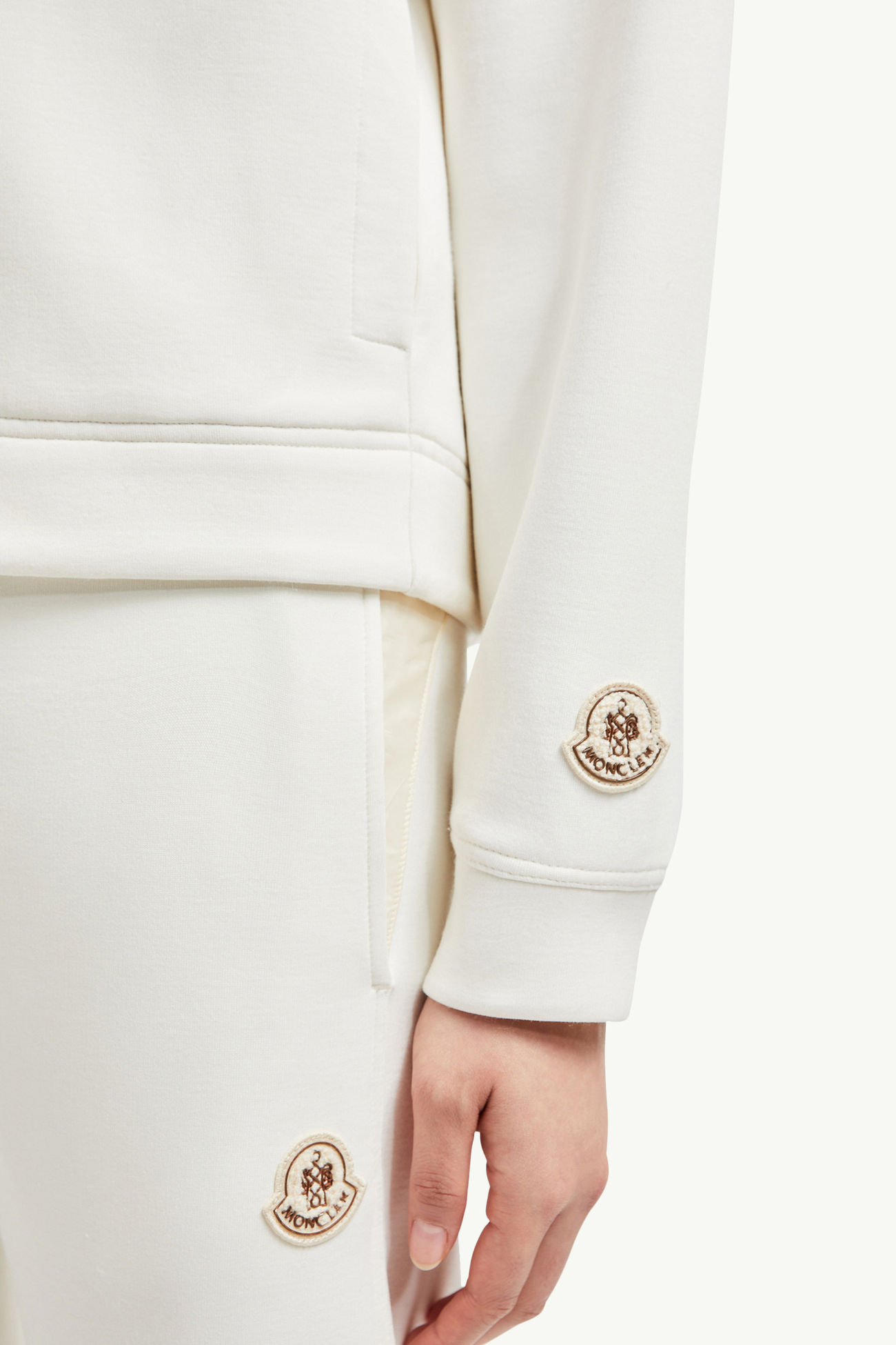 蛇年刺繡標誌氯丁橡膠拉鏈連帽衫 女士 白色 Moncler 6
