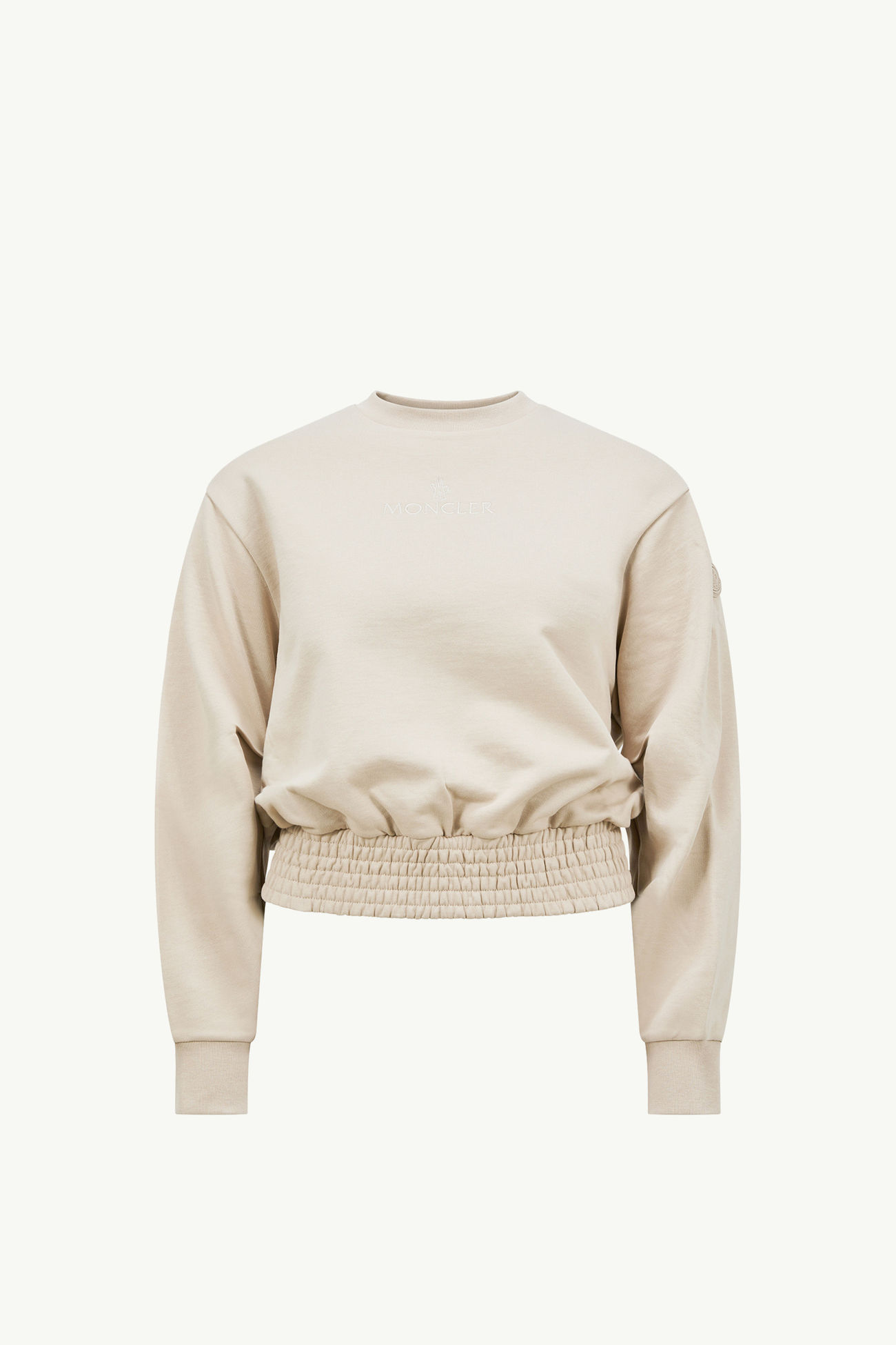 Sudadera de algodón con mangas plisadas Mujer Beige Arena Moncler 2