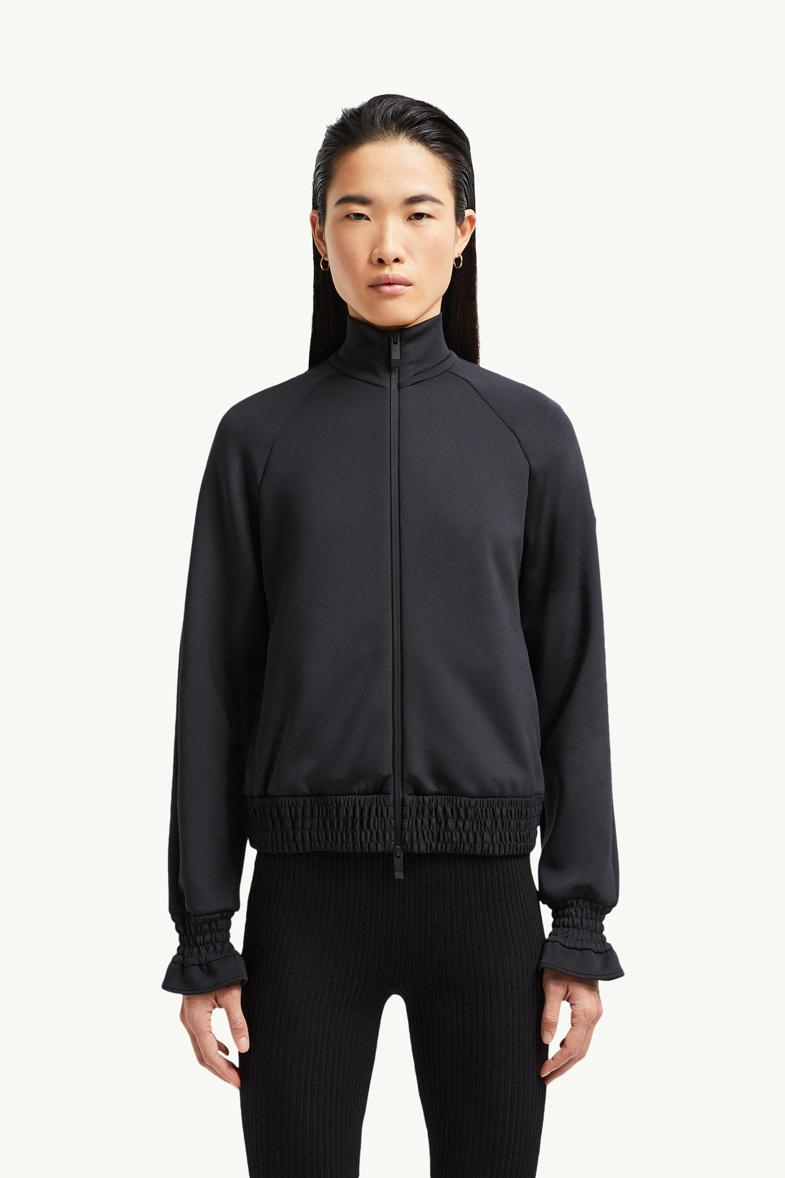 Sweatshirt mit Reißverschluss aus Neopren Damen Schwarz Moncler 3