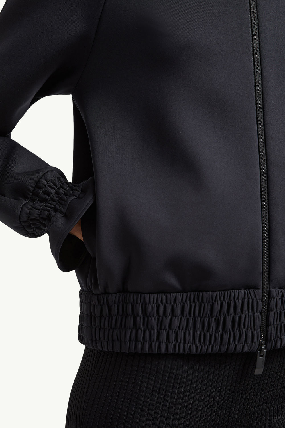 Neoprene Zip-Up Sweatshirt Women Black Moncler 5