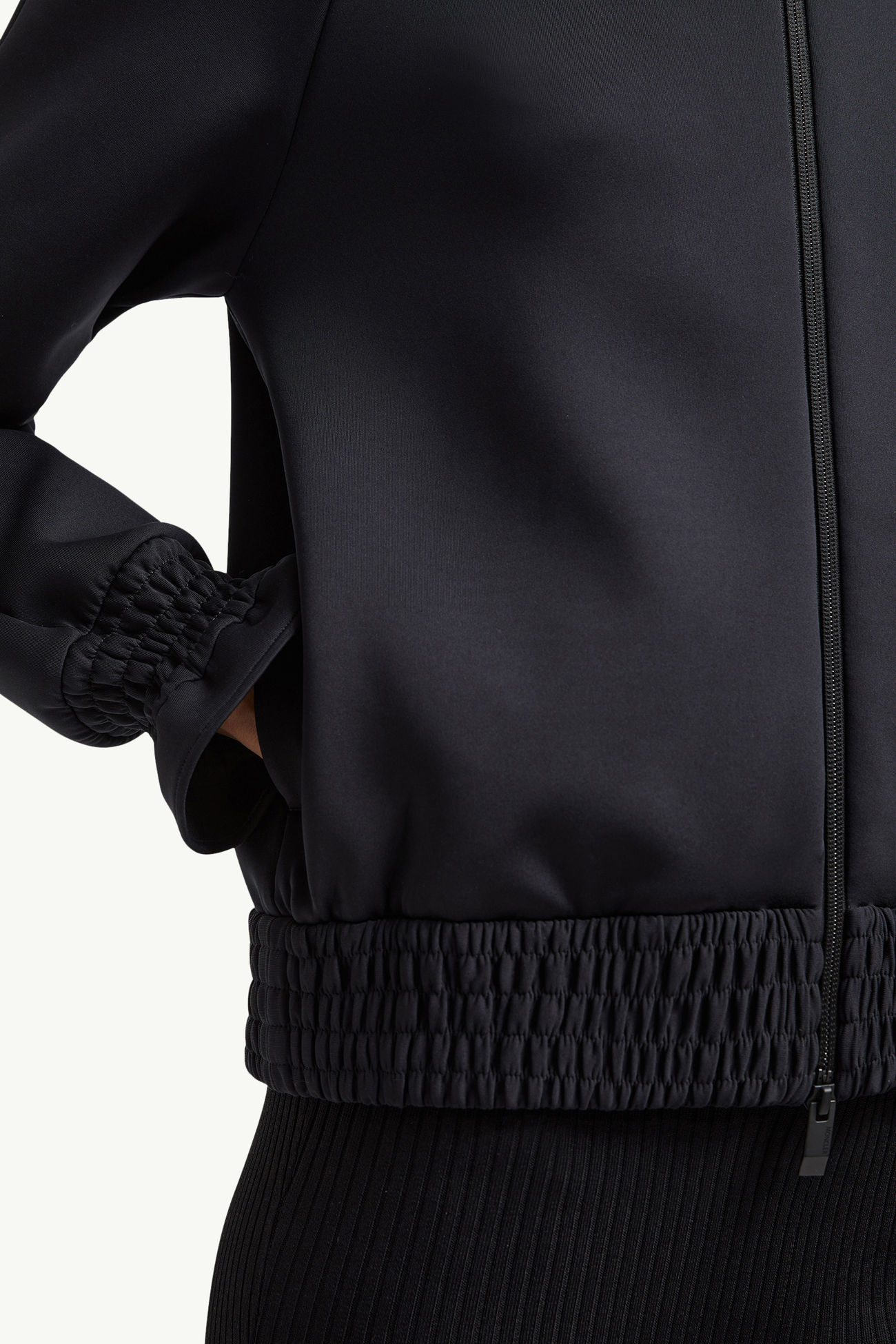 Neoprene Zip-Up Sweatshirt Women Black Moncler 5