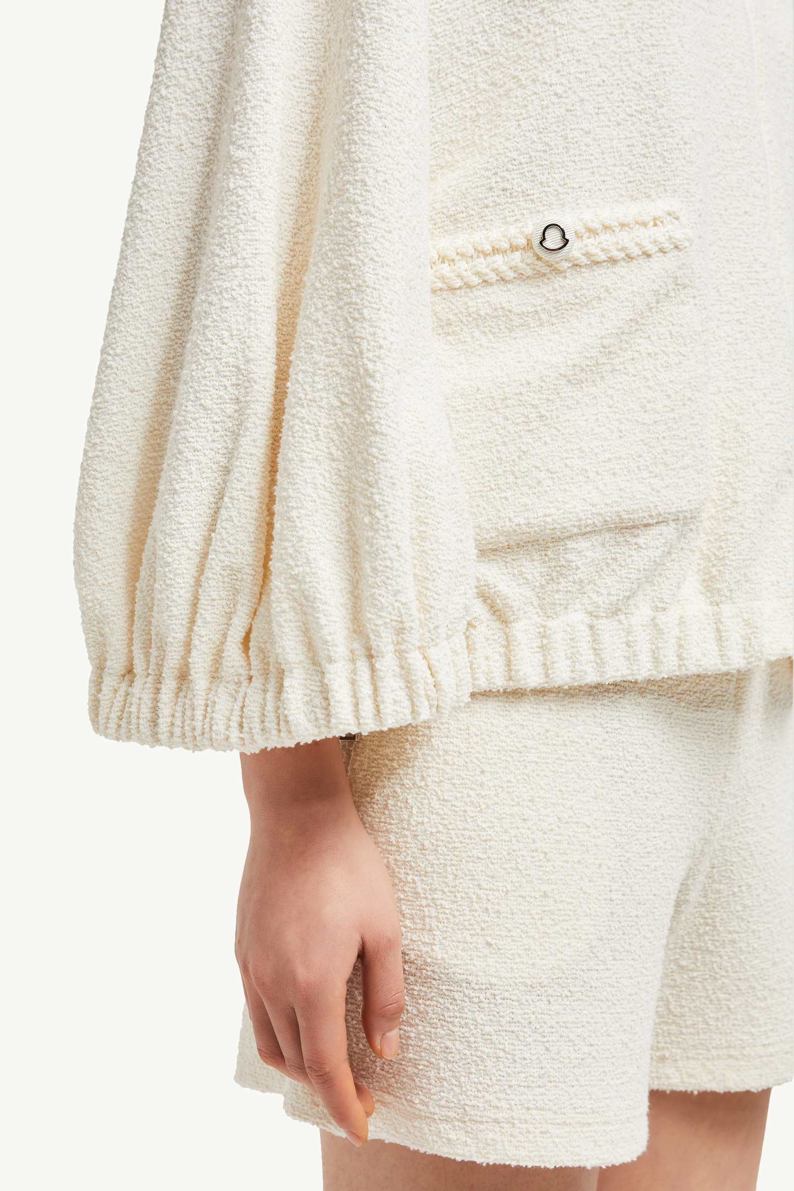2-in-1 Bouclé Zip-Up Cardigan Women White Moncler 5