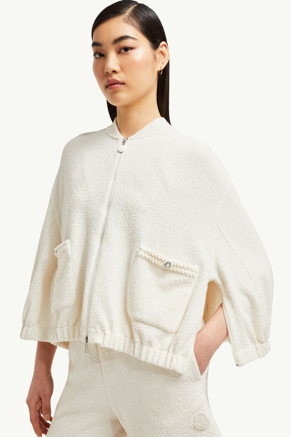 2-in-1 Bouclé Zip-Up Cardigan Women White Moncler 6