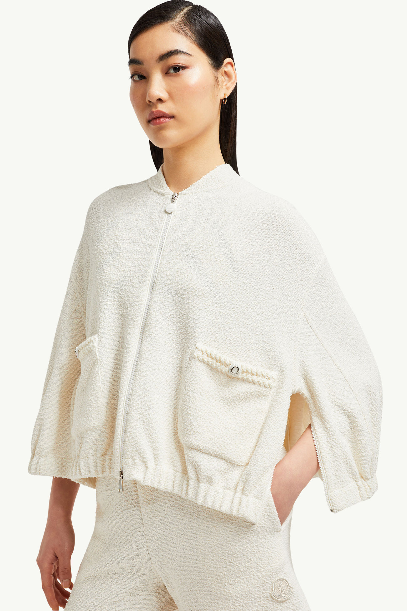 2-in-1 부클레 집업 카디건 여성 화이트 Moncler 6