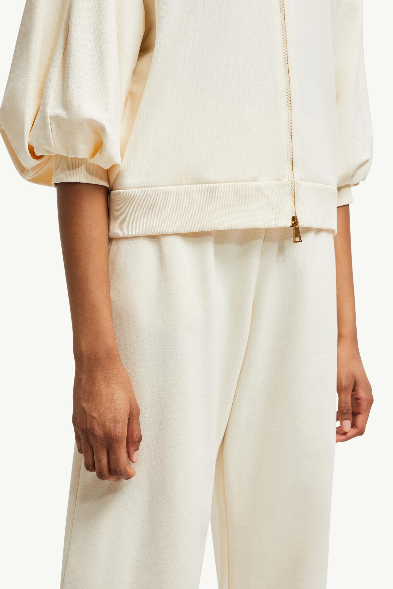 White Cotton Zip-Up Hoodie - Sweatshirts for Women | Moncler US