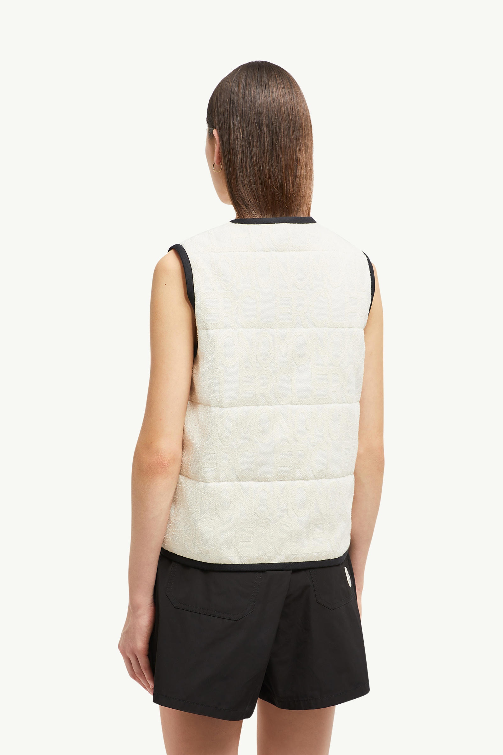 Terry Cloth Logo Jacquard Padded Gilet Women White Moncler 4