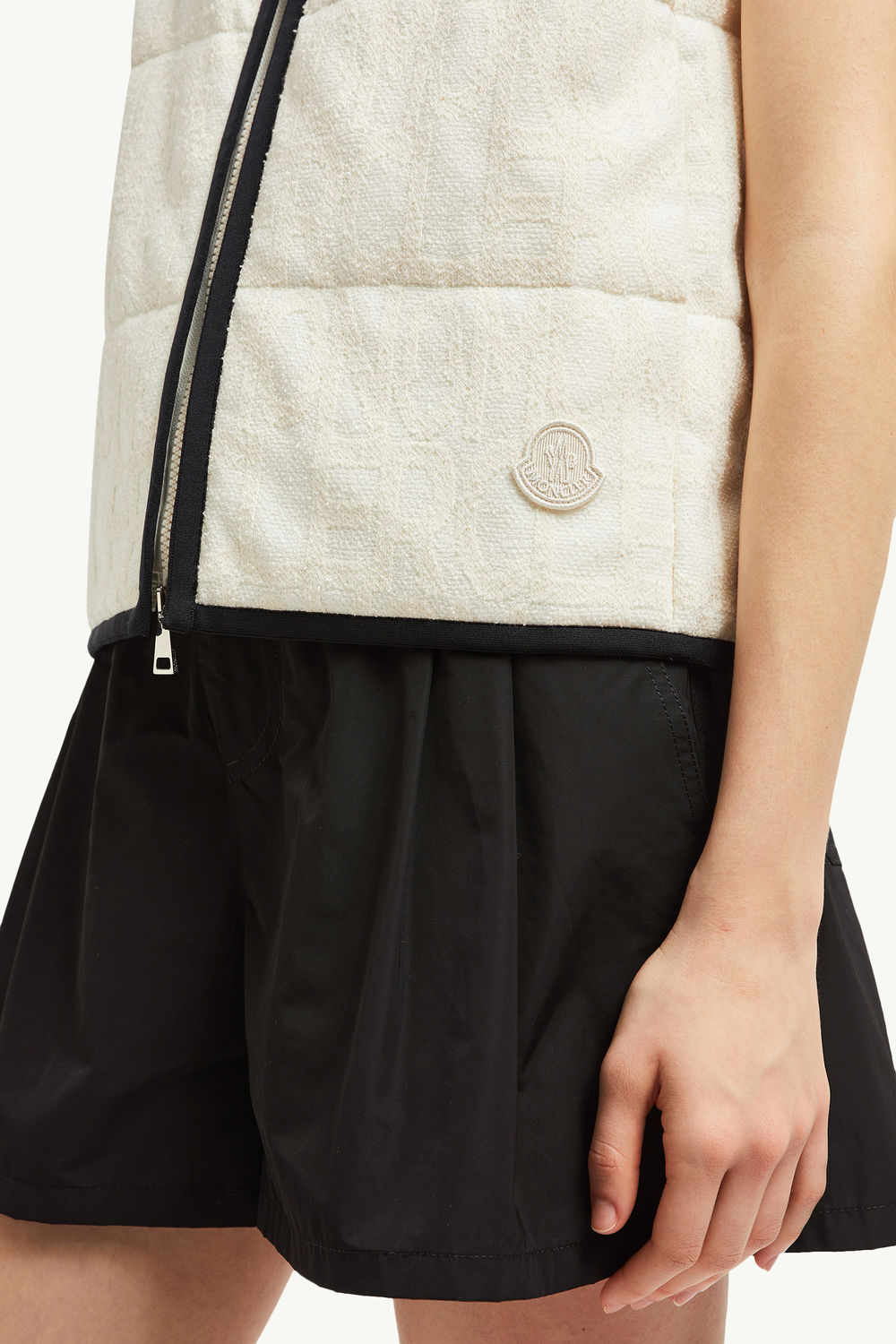 Terry Cloth Logo Jacquard Padded Gilet Women White Moncler 5
