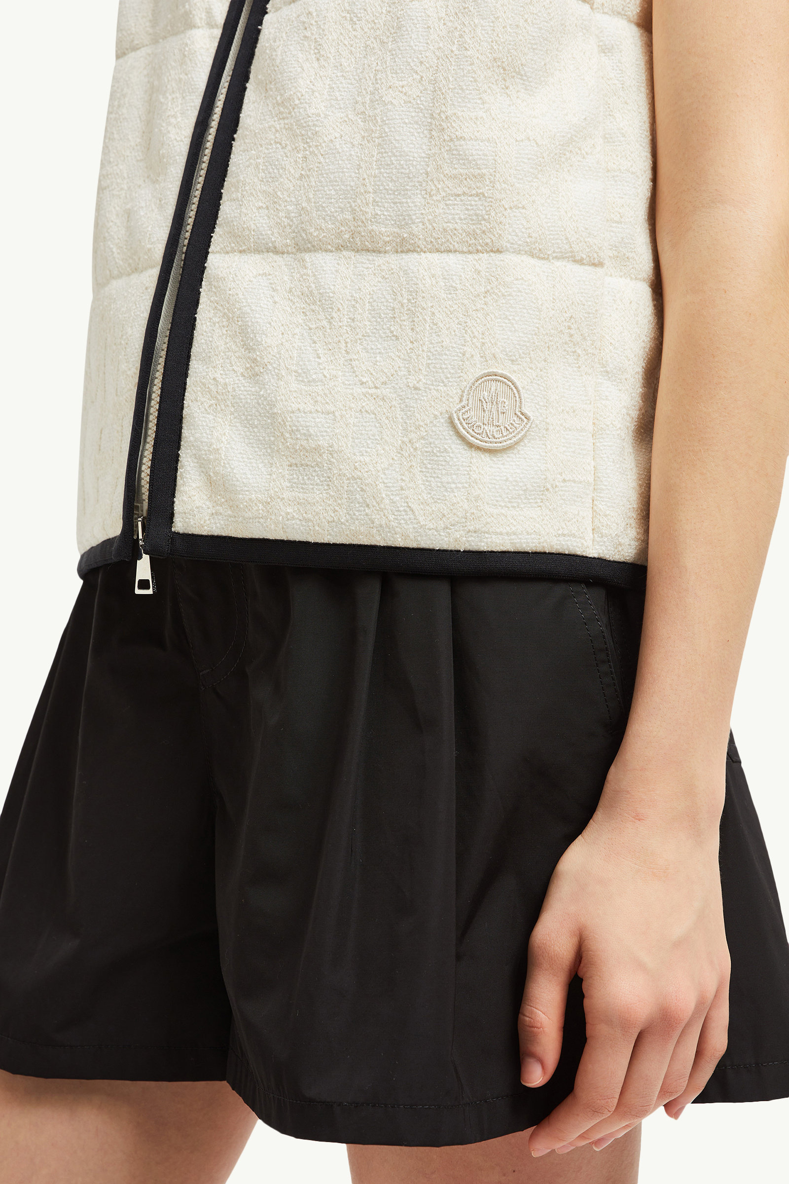 Terry Cloth Logo Jacquard Padded Gilet Women White Moncler 5