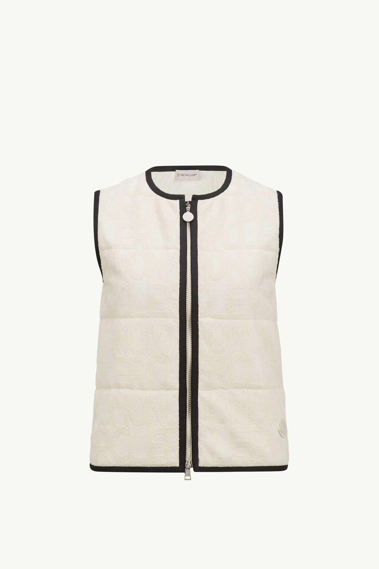 Gilet imbottito con logo in spugna jacquard Donna Bianco Moncler 2