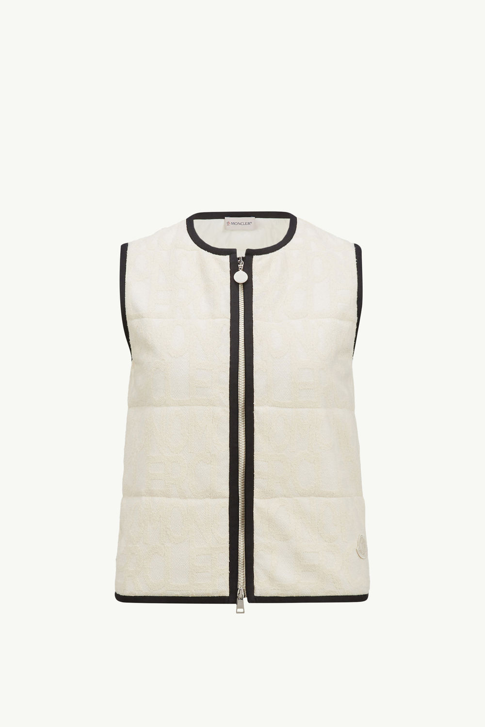 Terry Cloth Logo Jacquard Padded Gilet Women White Moncler 2