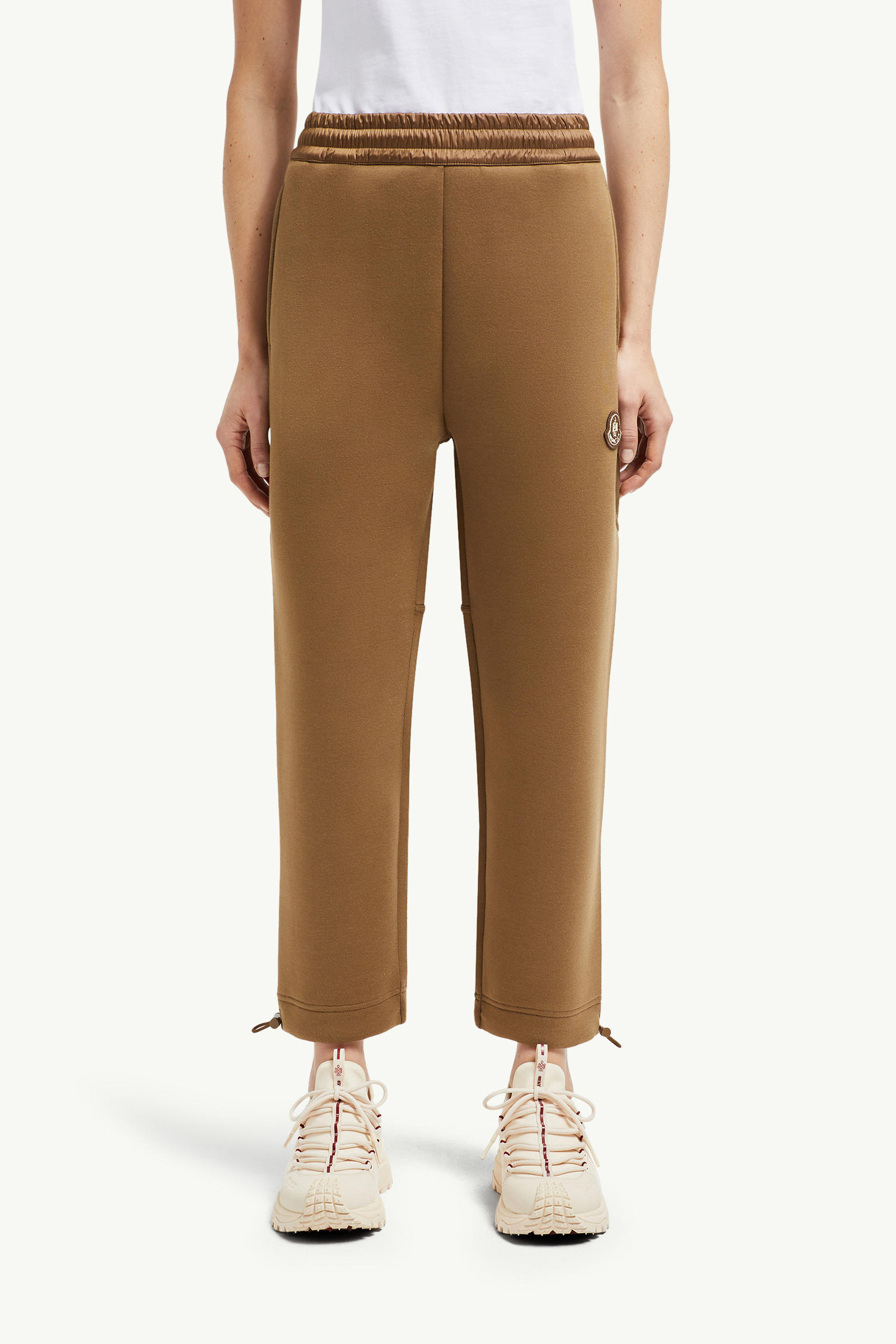 Year of the Snake Patch Neoprene Track Pants Women Brown Moncler 3