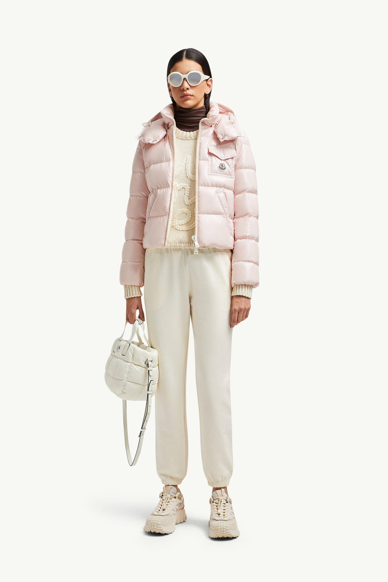 Logo Patch Cotton trackpants Women White Moncler 0