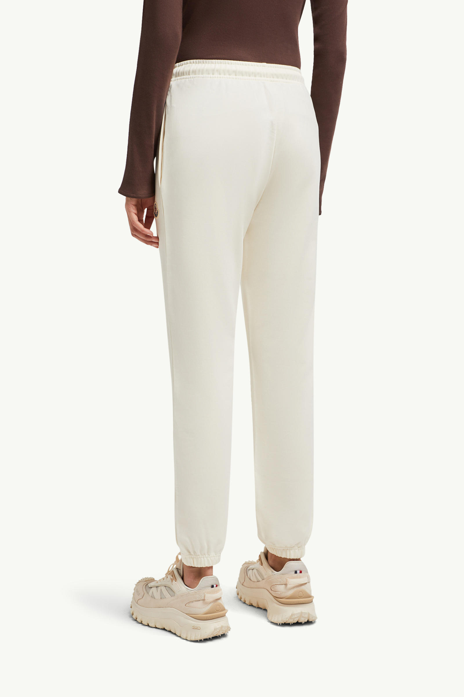 Logo Patch Cotton trackpants Women White Moncler 4