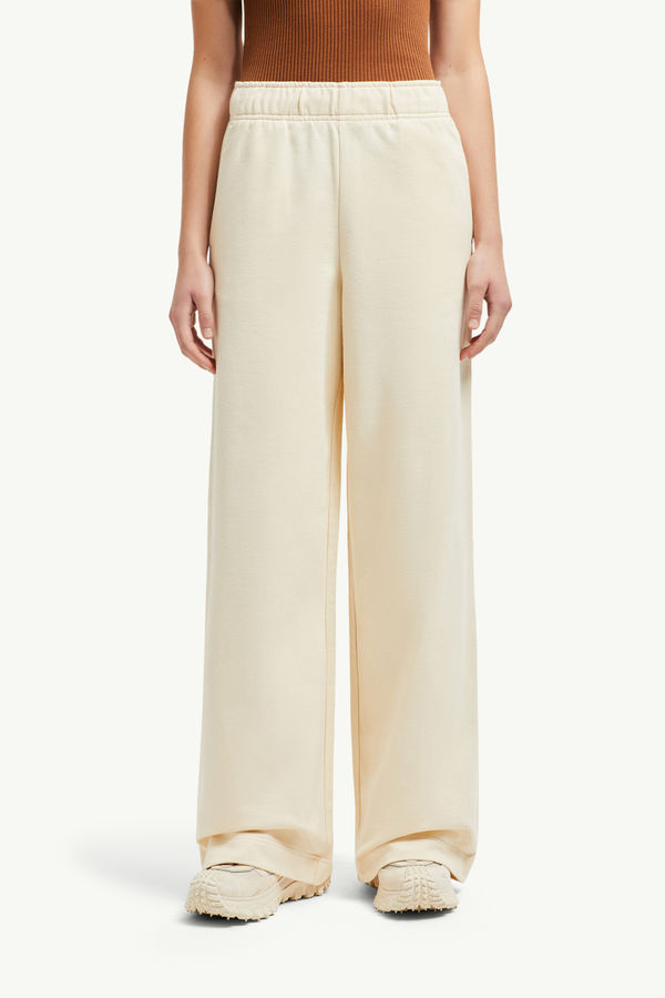 Wide Leg Cotton Track Pants Women White Moncler 3