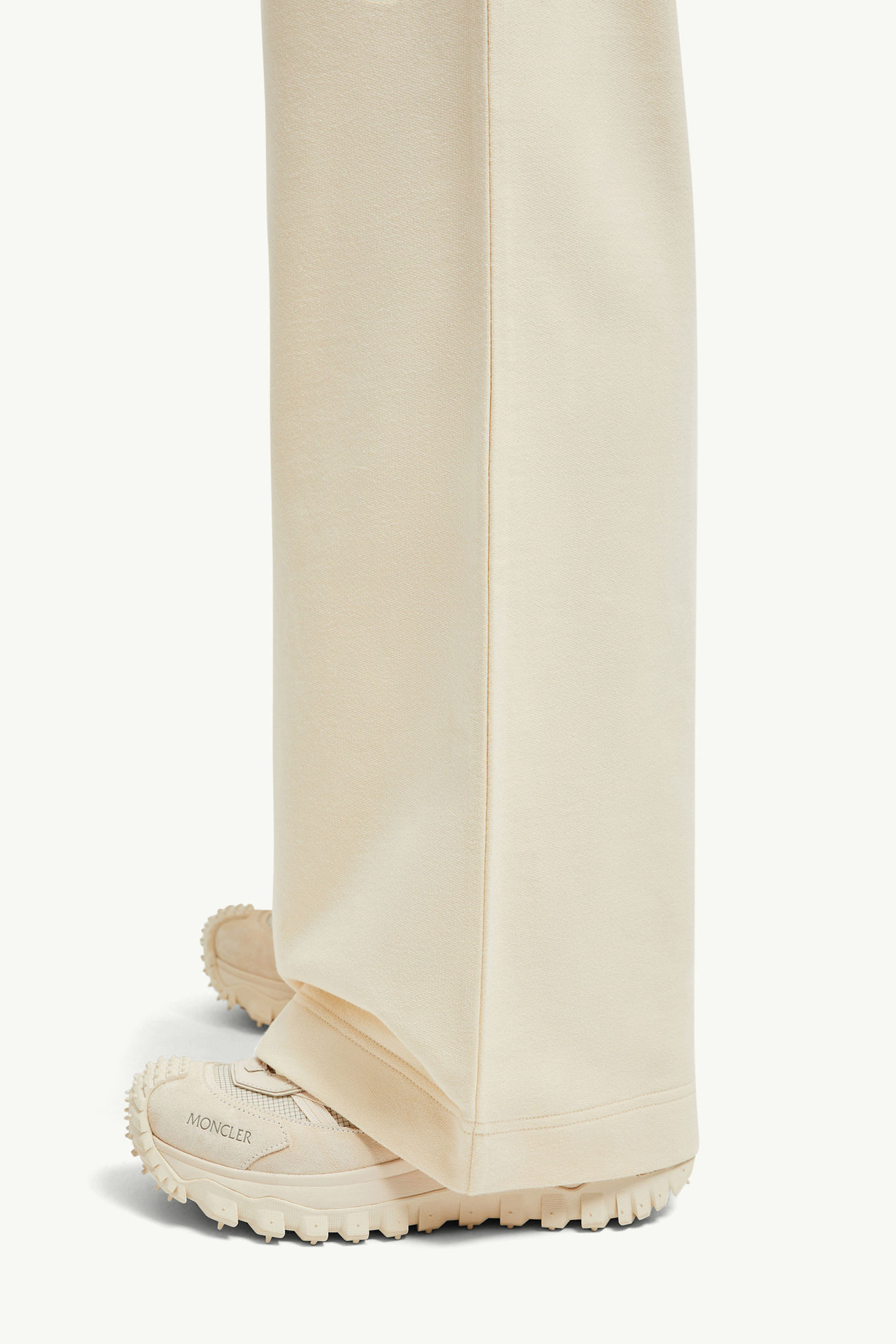 Pantaloni sportivi a gamba ampia in cotone Donna Bianco Moncler 5
