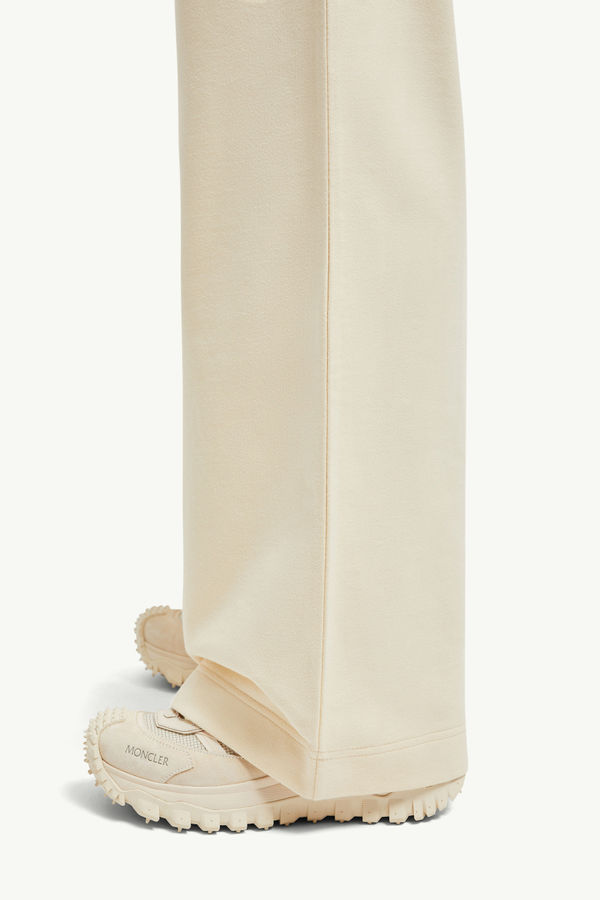 Wide Leg Cotton Track Pants Women White Moncler 5