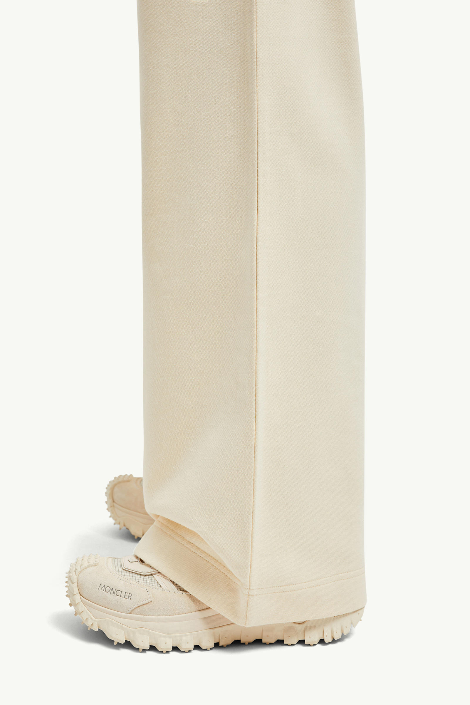 Wide Leg Cotton Track Pants Women White Moncler 5