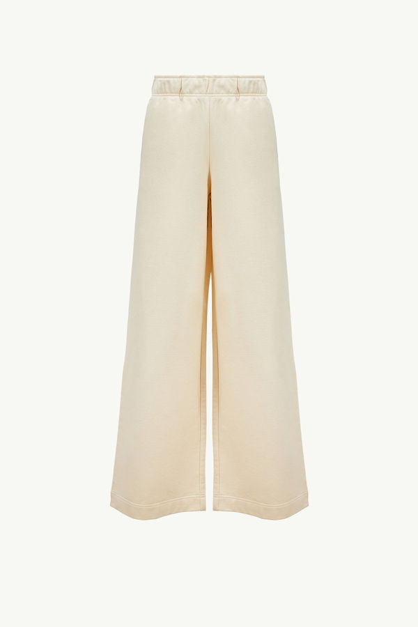 Wide Leg Cotton Track Pants Women White Moncler 2