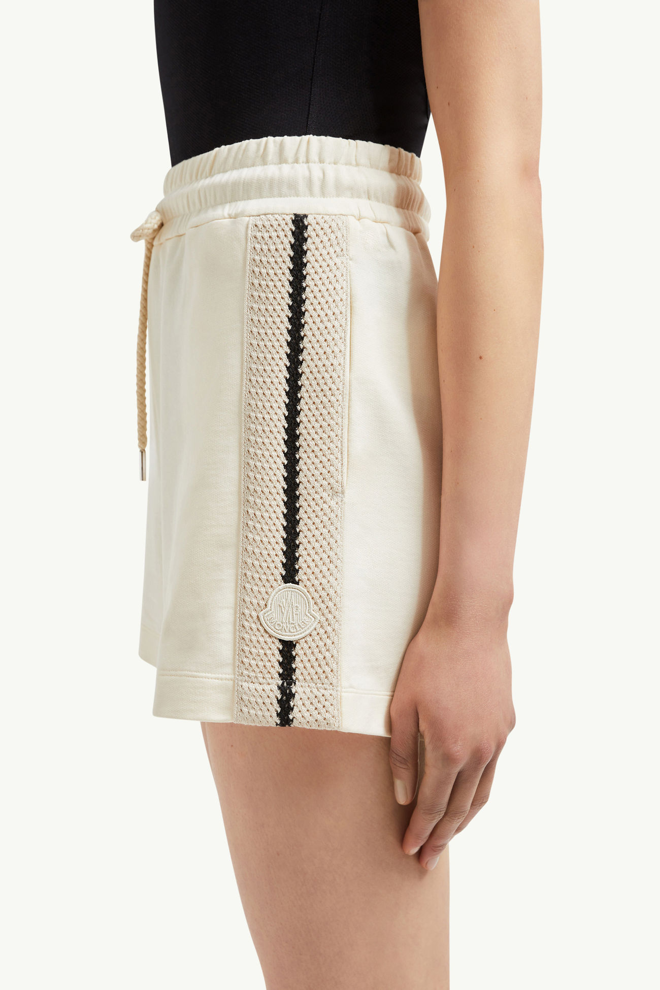 Crochet Accent Cotton Shorts Women White Moncler 1