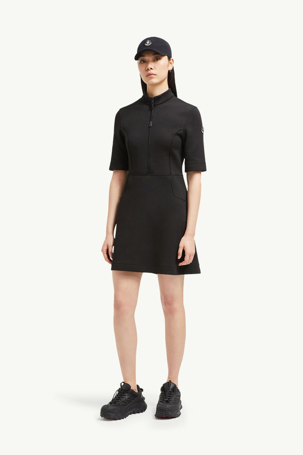 Mini-robe en néoprène à empiècement année du Serpent Femmes Noir Moncler 0