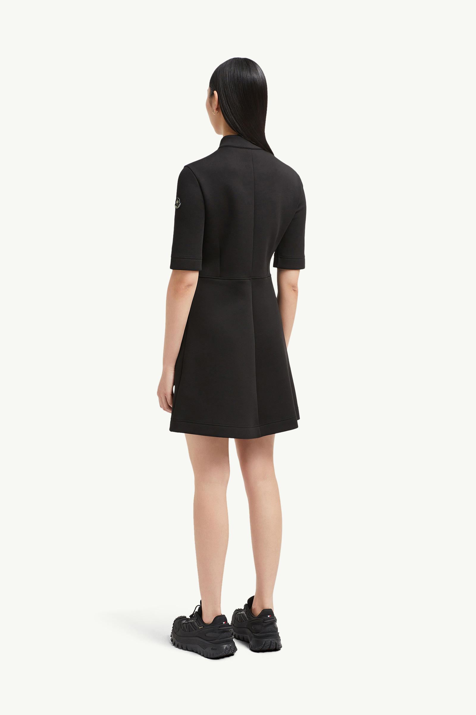 Year of the Snake Patch Neoprene Mini Dress Women Black Moncler 4