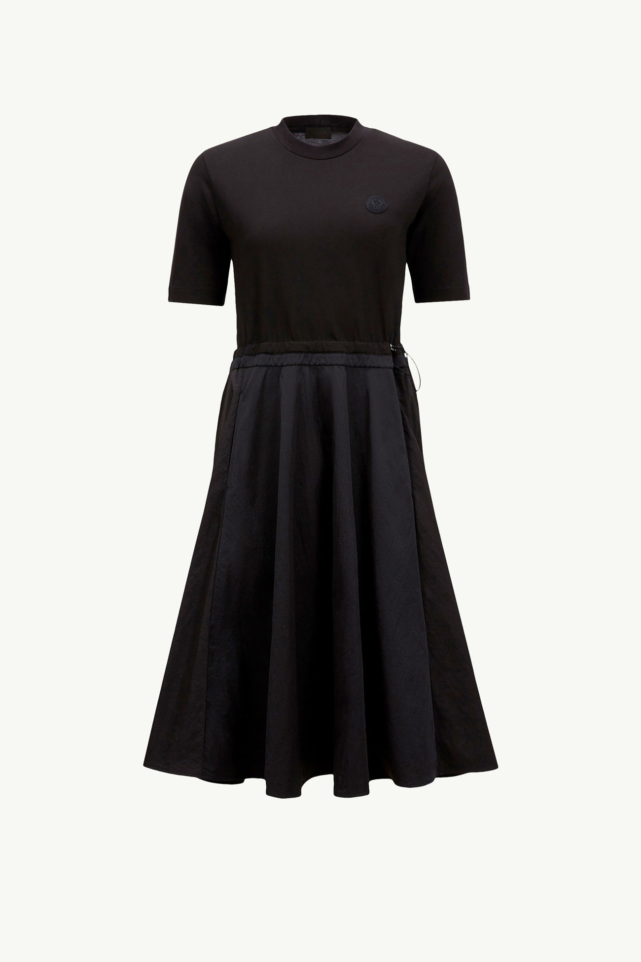 Plissiertes Midikleid aus Baumwolle Damen Schwarz Moncler 2