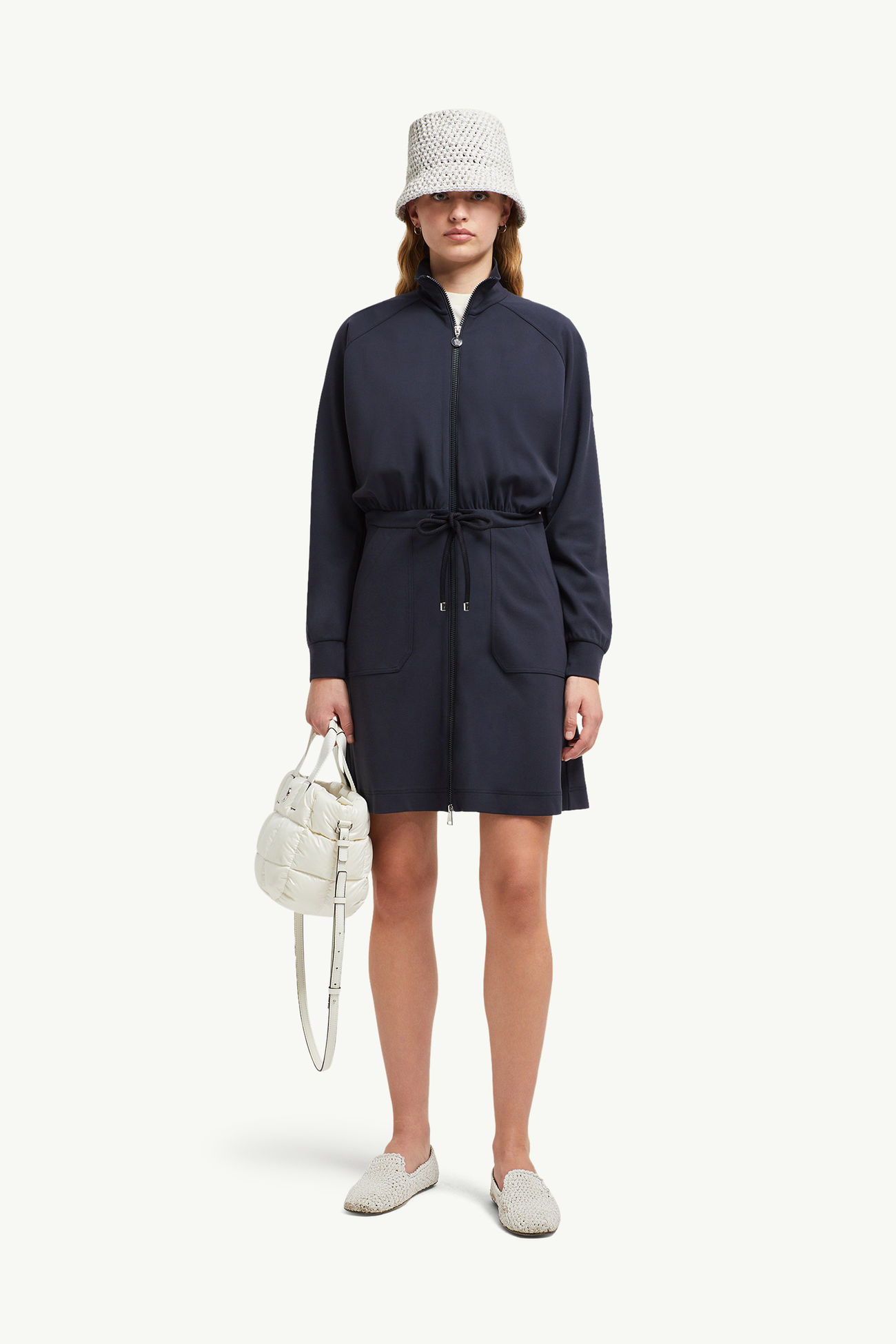 拉鏈迷你連身裙 女士 海軍藍色 Moncler 0