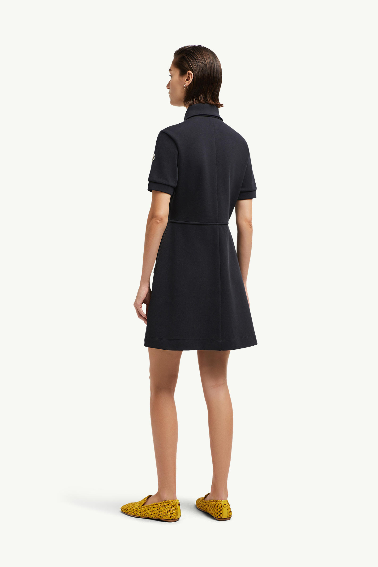Piquet Half-Zip Polo Dress Women Night Blue Moncler 4