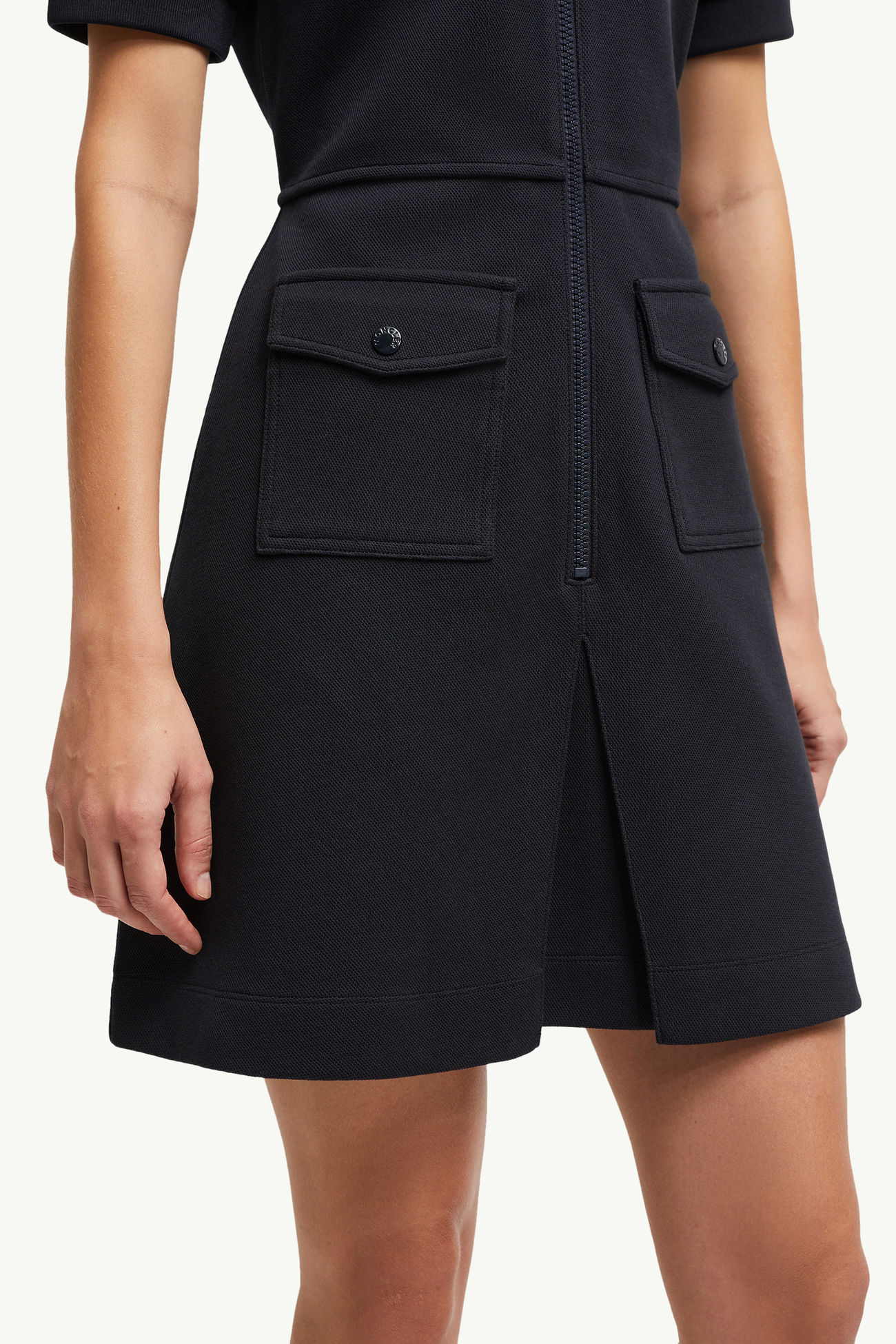 Piquet Half-Zip Polo Dress Women Night Blue Moncler 5