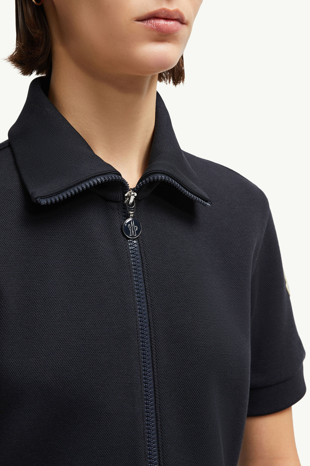 Piquet Half-Zip Polo Dress Women Night Blue Moncler 6