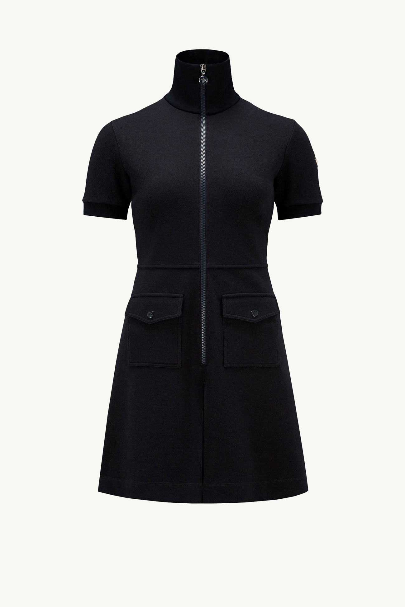 Piquet Half-Zip Polo Dress Women Night Blue Moncler 2