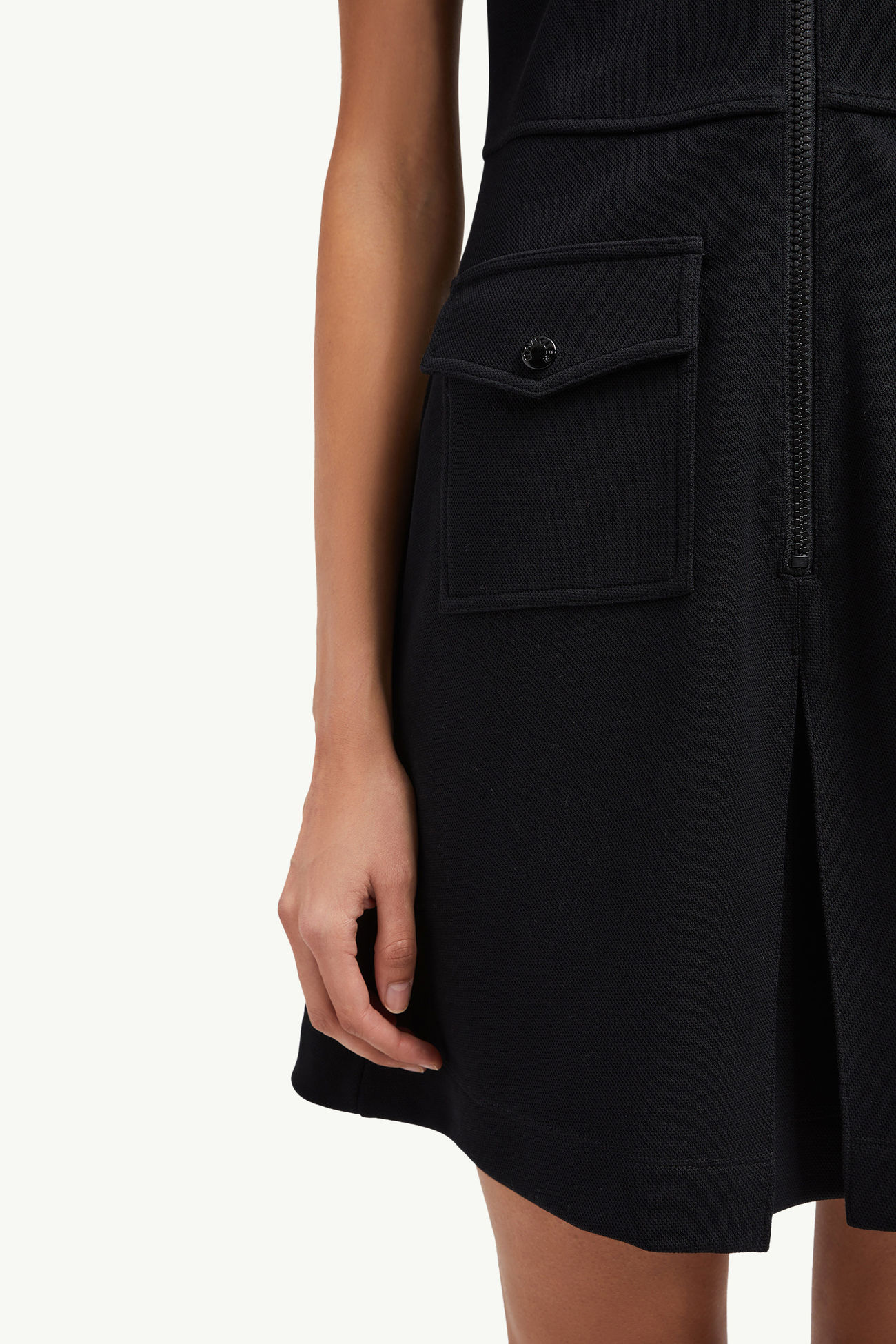 Piquet Polo-Kleid mit halbem Reißverschluss Damen Schwarz Moncler 5