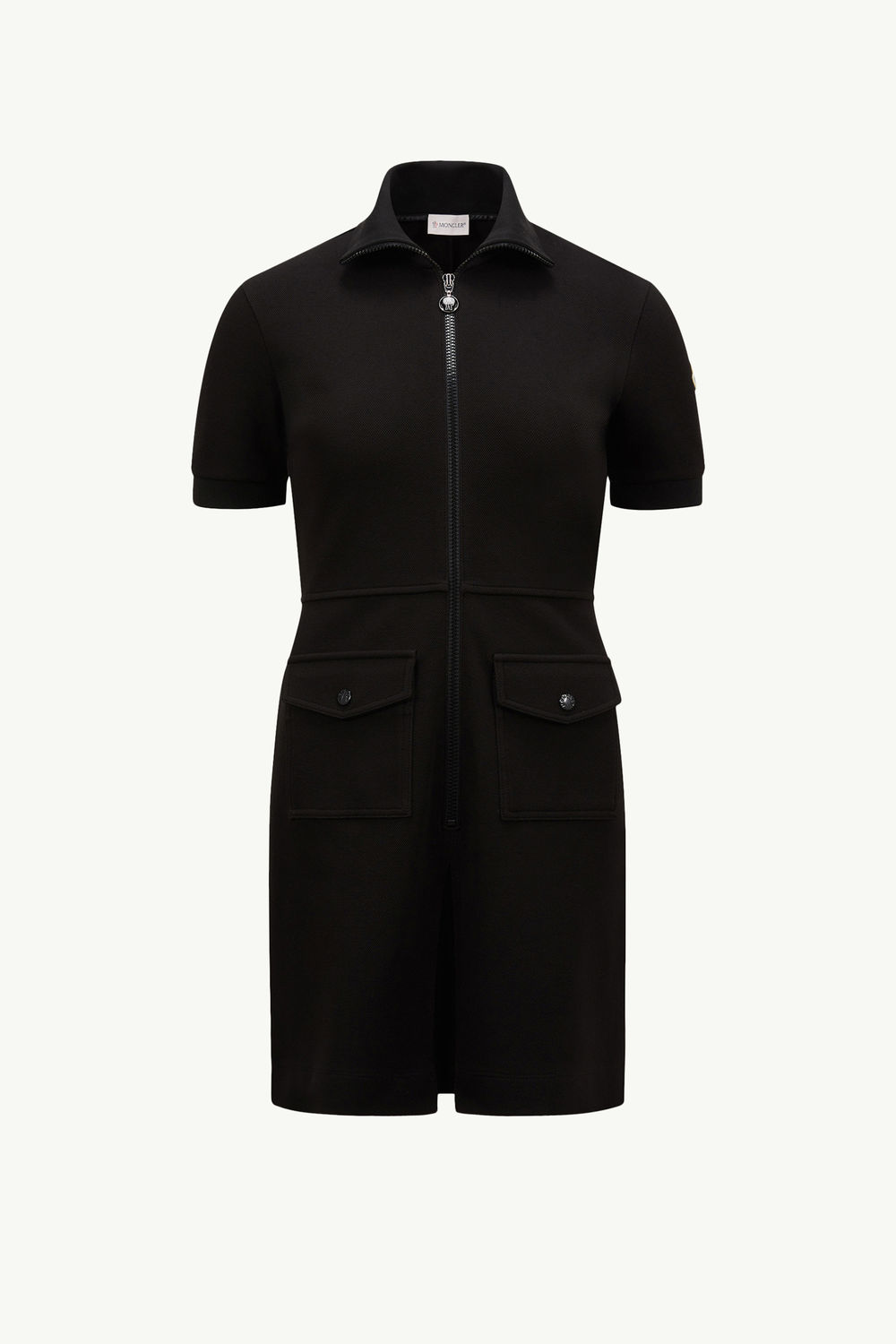 Piquet Half-Zip Polo Dress Women Black Moncler 2