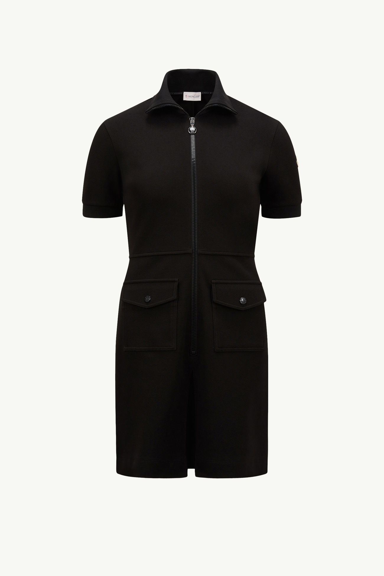 Piquet Half-Zip Polo Dress Women Black Moncler 2
